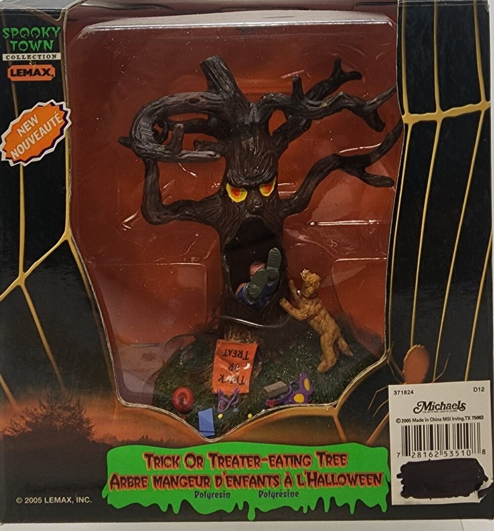 Lemax Spooky Town Halloween TRICK OR TREATER EATING TREE 53510 2005 NEW